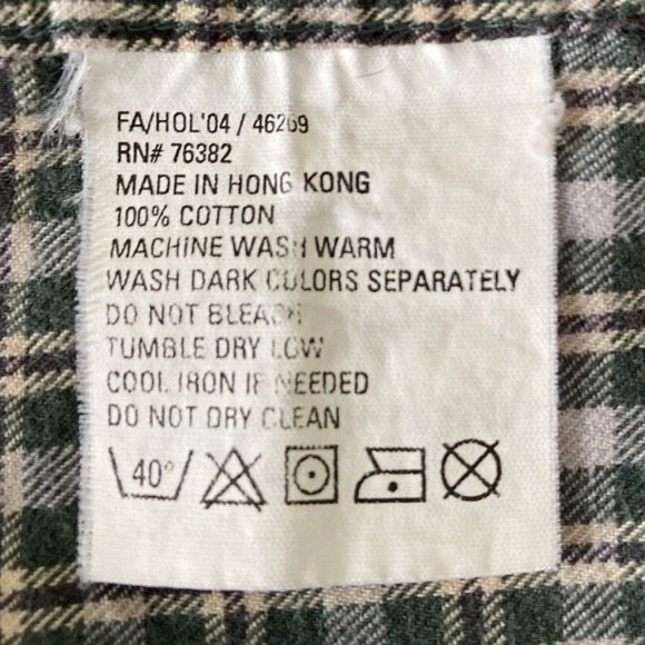 Timberland men’s classic green/white/brown plaid button down shirt, size large - Picture 11 of 11